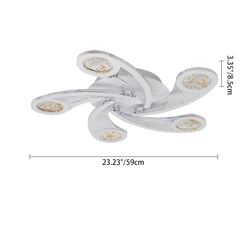 Contemporary Metal Semi-Flush Ceiling Light — Infinitely Dimmable / 220V-240V For UK/AU
