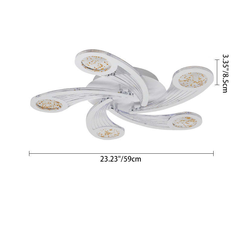 Contemporary Metal Semi-Flush Ceiling Light — Infinitely Dimmable / 220V-240V For UK/AU