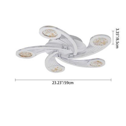 Contemporary Metal Semi-Flush Ceiling Light — Infinitely Dimmable / 220V-240V For UK/AU