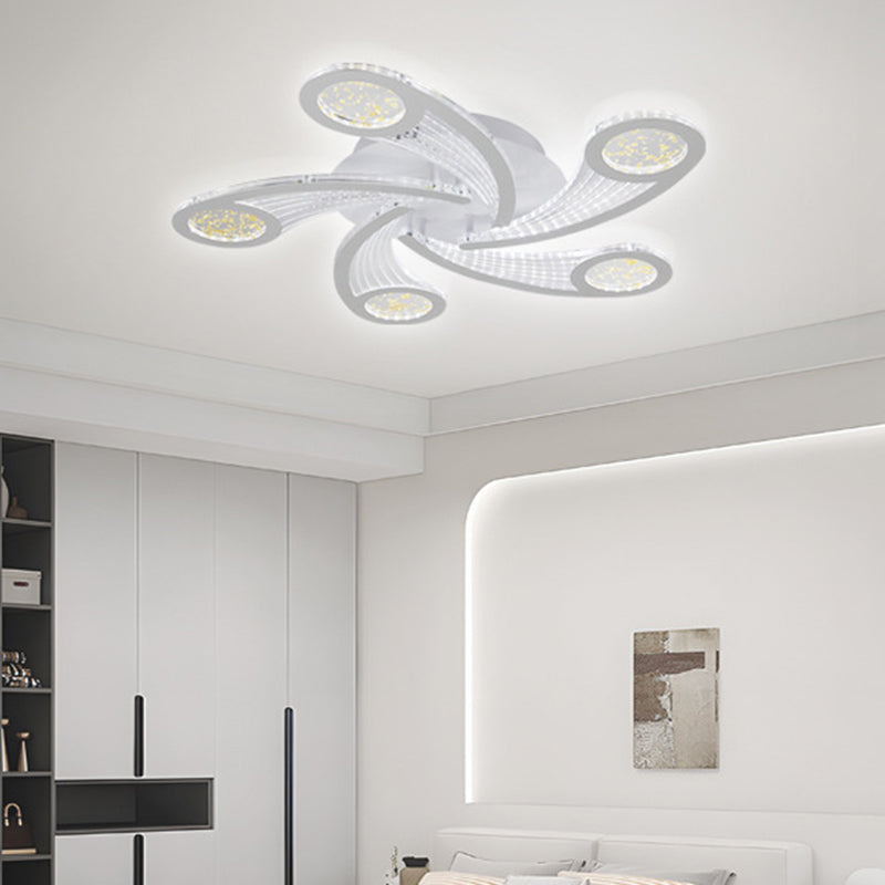 Contemporary Metal Semi-Flush Ceiling Light