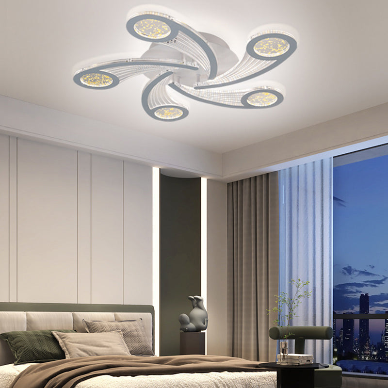 Contemporary Metal Semi-Flush Ceiling Light