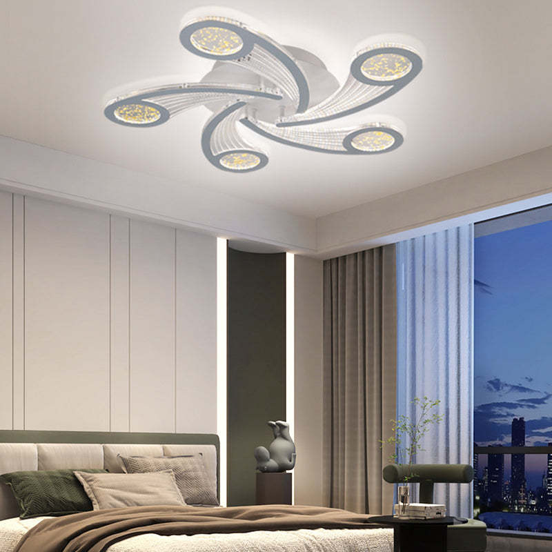 Contemporary Metal Semi-Flush Ceiling Light