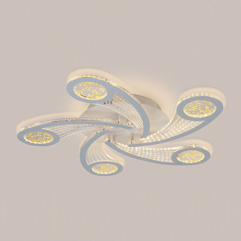 Contemporary Metal Semi-Flush Ceiling Light