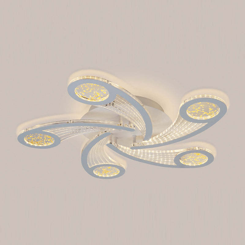Contemporary Metal Semi-Flush Ceiling Light