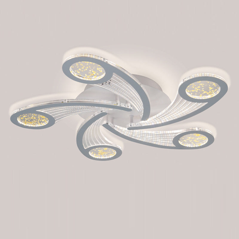 Contemporary Metal Semi-Flush Ceiling Light