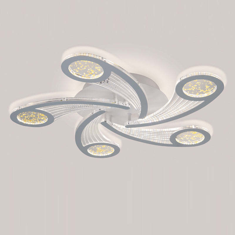 Contemporary Metal Semi-Flush Ceiling Light