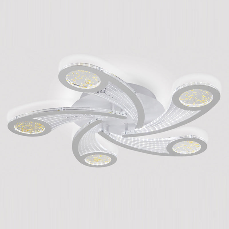 Contemporary Metal Semi-Flush Ceiling Light