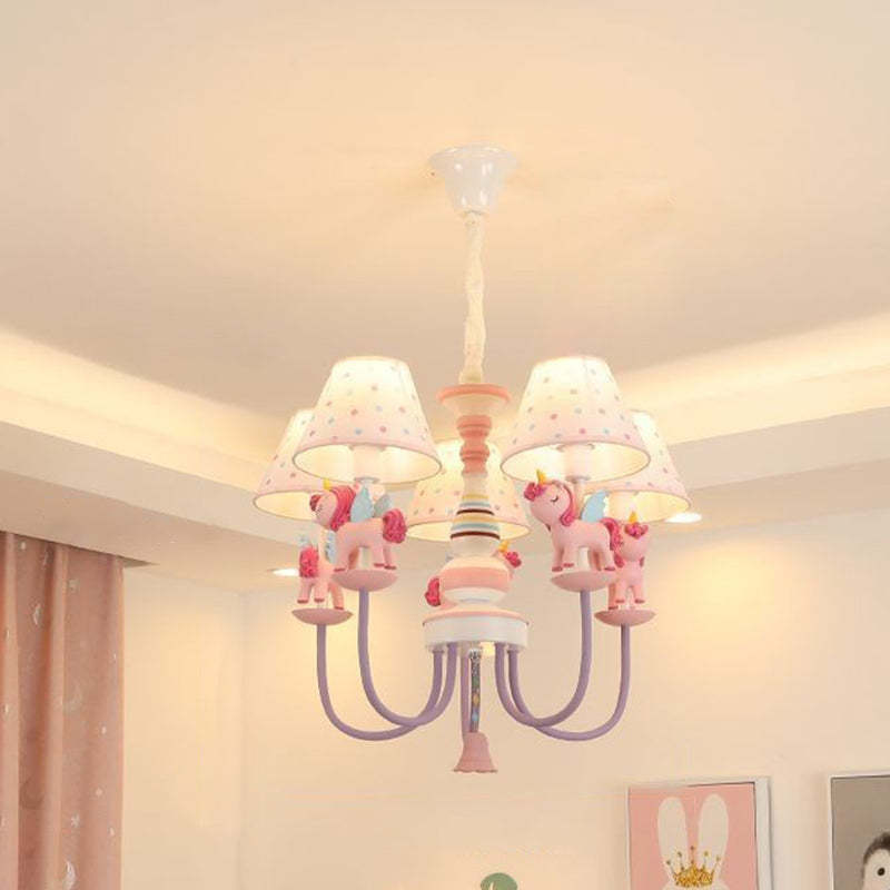 Contemporary Iron 5-Light Unicorn Chandelier