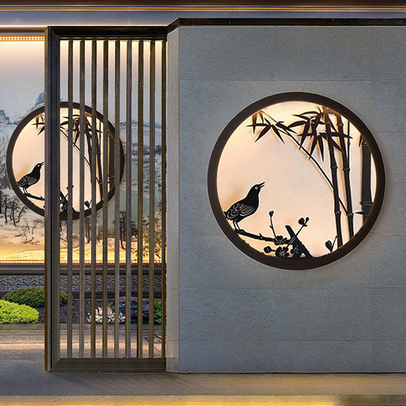 Minimalist Iron Acrylic Round LED Wall Sconce