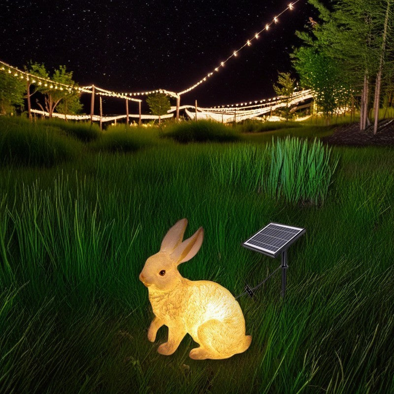 Contemporary Resin Rabbit LED Outdoor Light