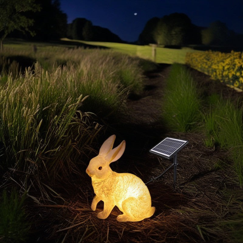 Contemporary Resin Rabbit LED Outdoor Light
