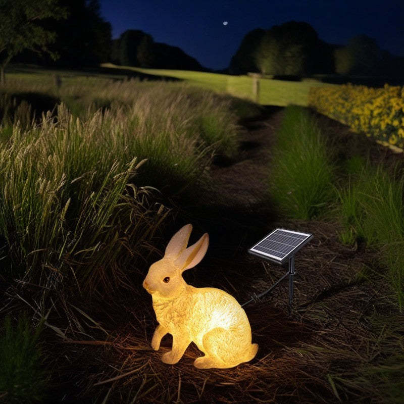 Contemporary Resin Rabbit LED Outdoor Light