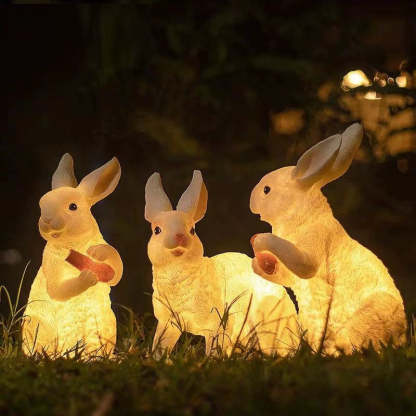 Contemporary Resin Rabbit LED Outdoor Light