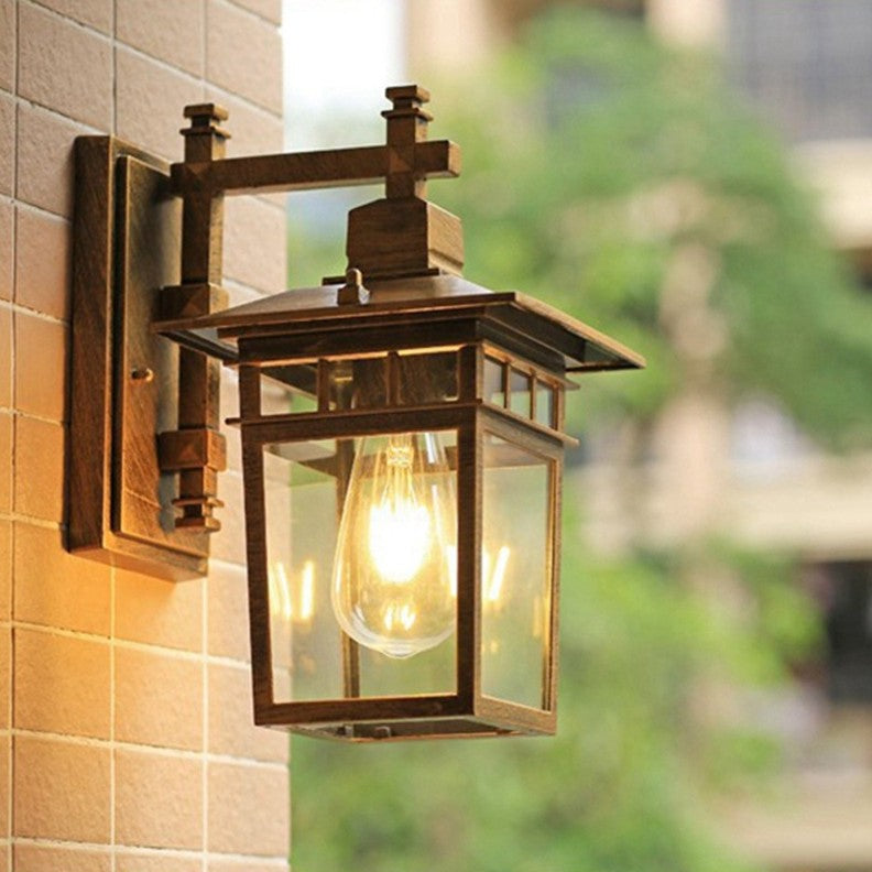 Traditional Rustic Cast Aluminum Wall Sconce — Black / 220V-240V For UK/AU