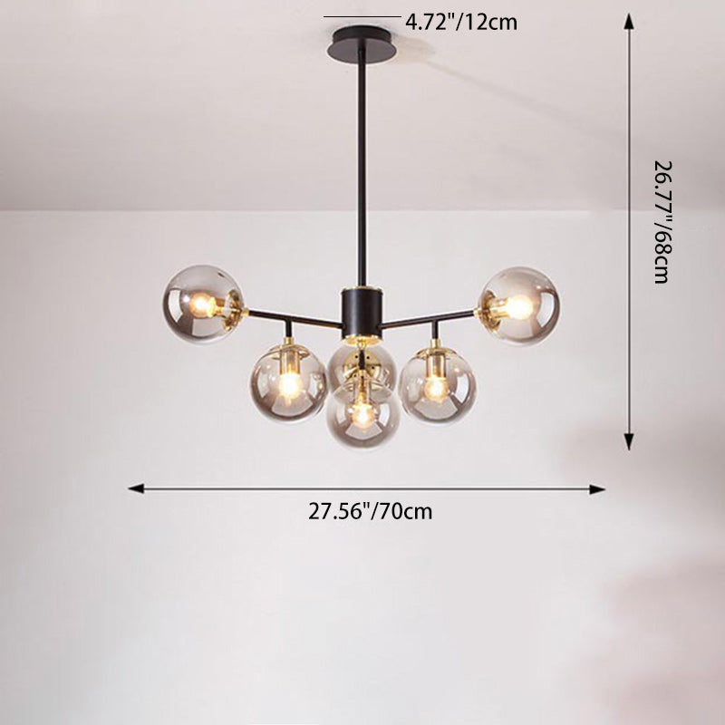 Nordic Iron Glass Round Chandelier