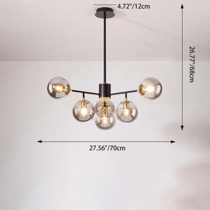 Nordic Iron Glass Round Chandelier