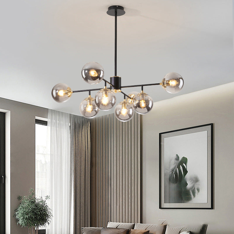 Nordic Iron Glass Round Chandelier