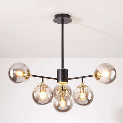 Nordic Iron Glass Round Chandelier