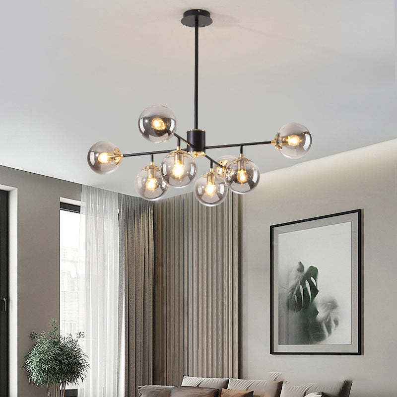 Nordic Iron Glass Round Chandelier