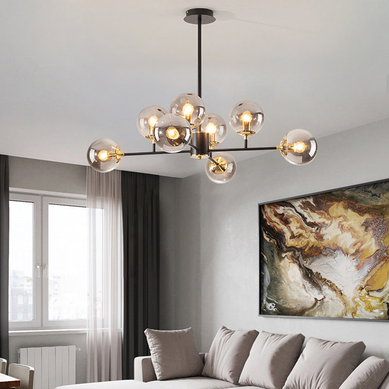Nordic Iron Glass Round Chandelier