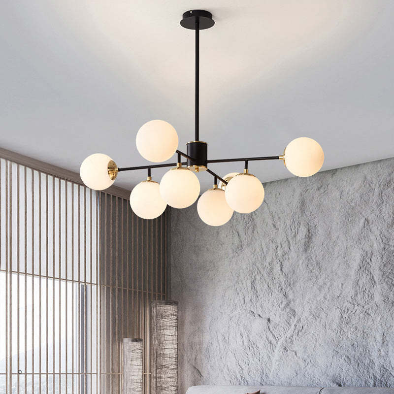 Nordic Iron Glass Round Chandelier