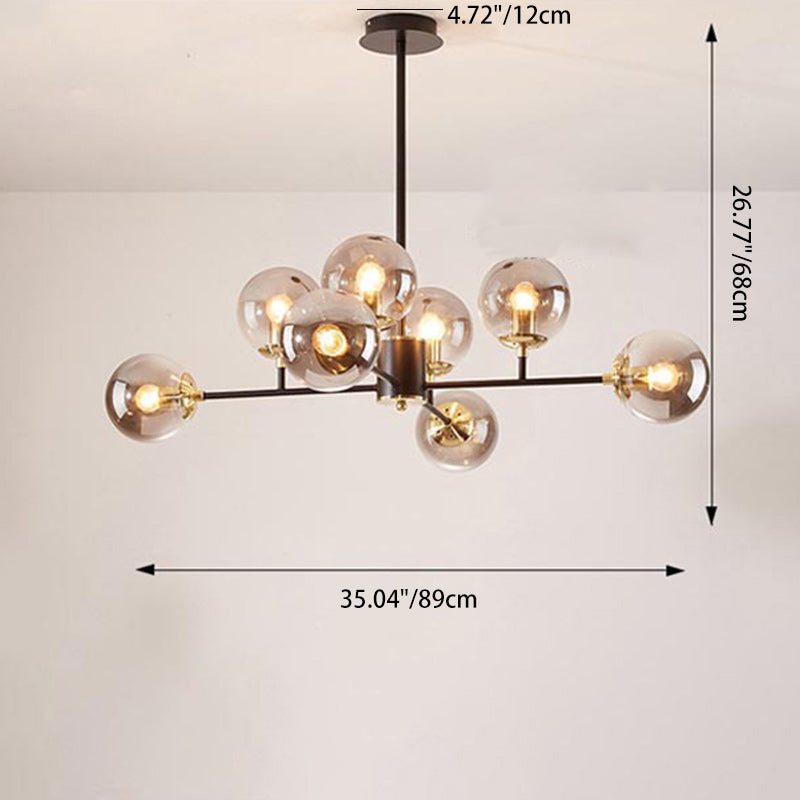 Nordic Iron Glass Round Chandelier