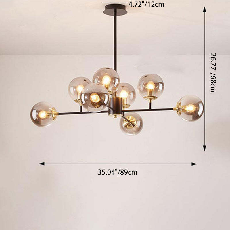 Nordic Iron Glass Round Chandelier