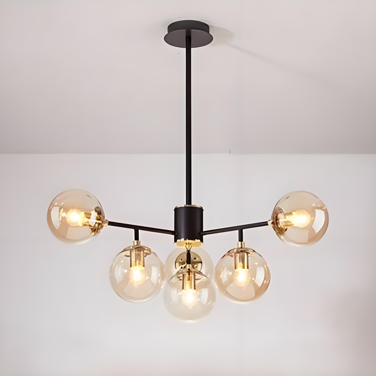Nordic Iron Glass Round Chandelier