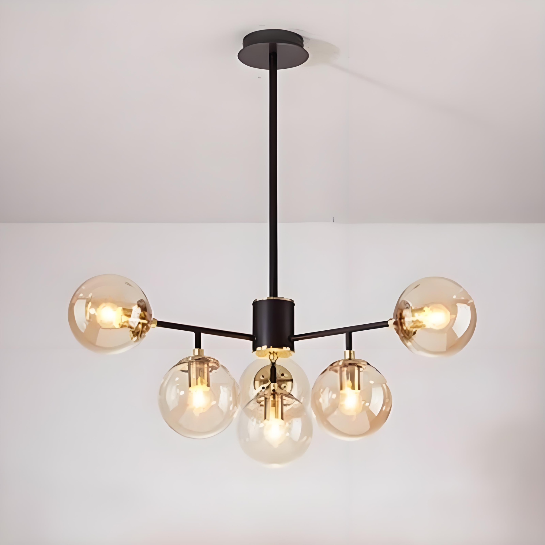Nordic Iron Glass Round Chandelier