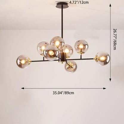 Nordic Iron Glass Round Chandelier