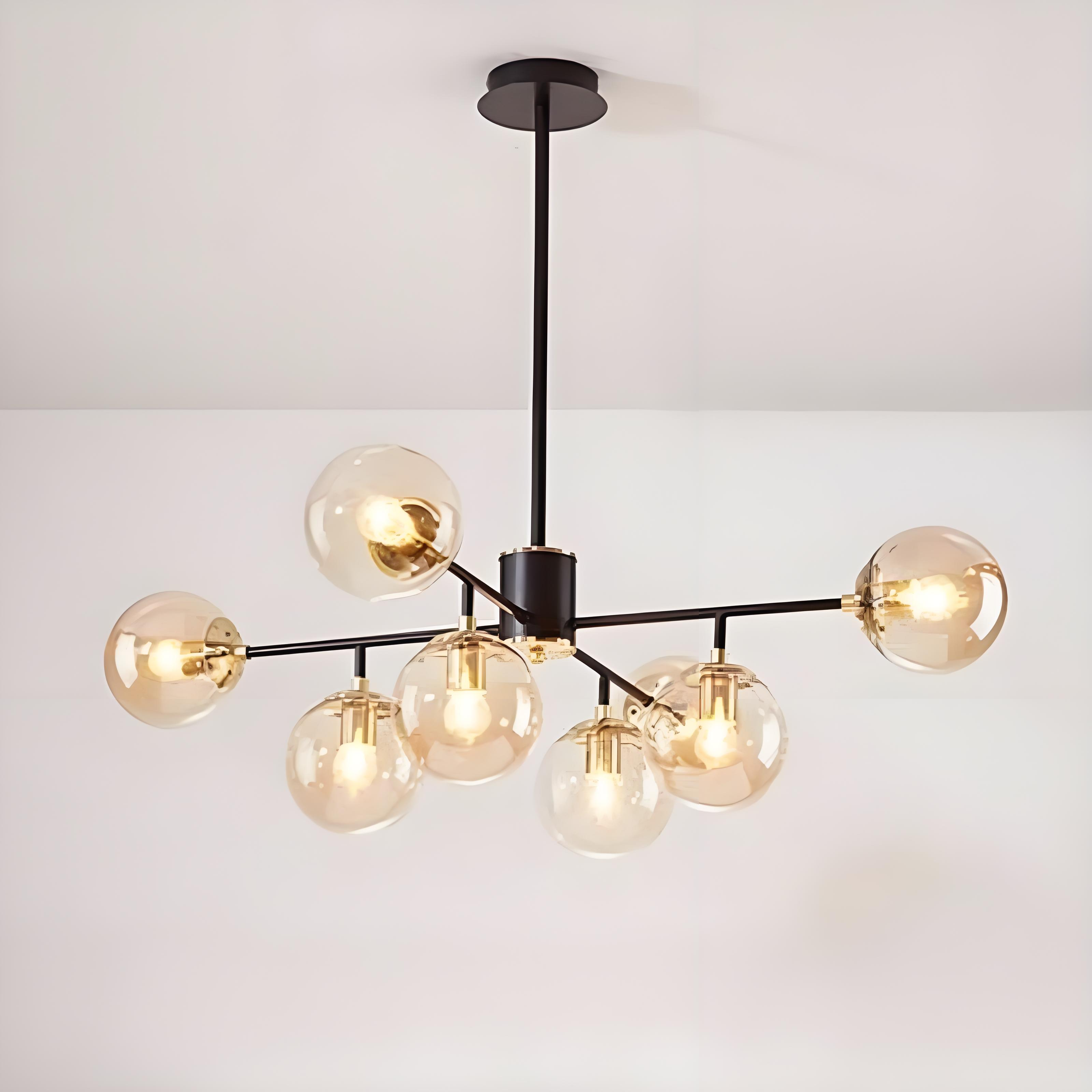 Nordic Iron Glass Round Chandelier