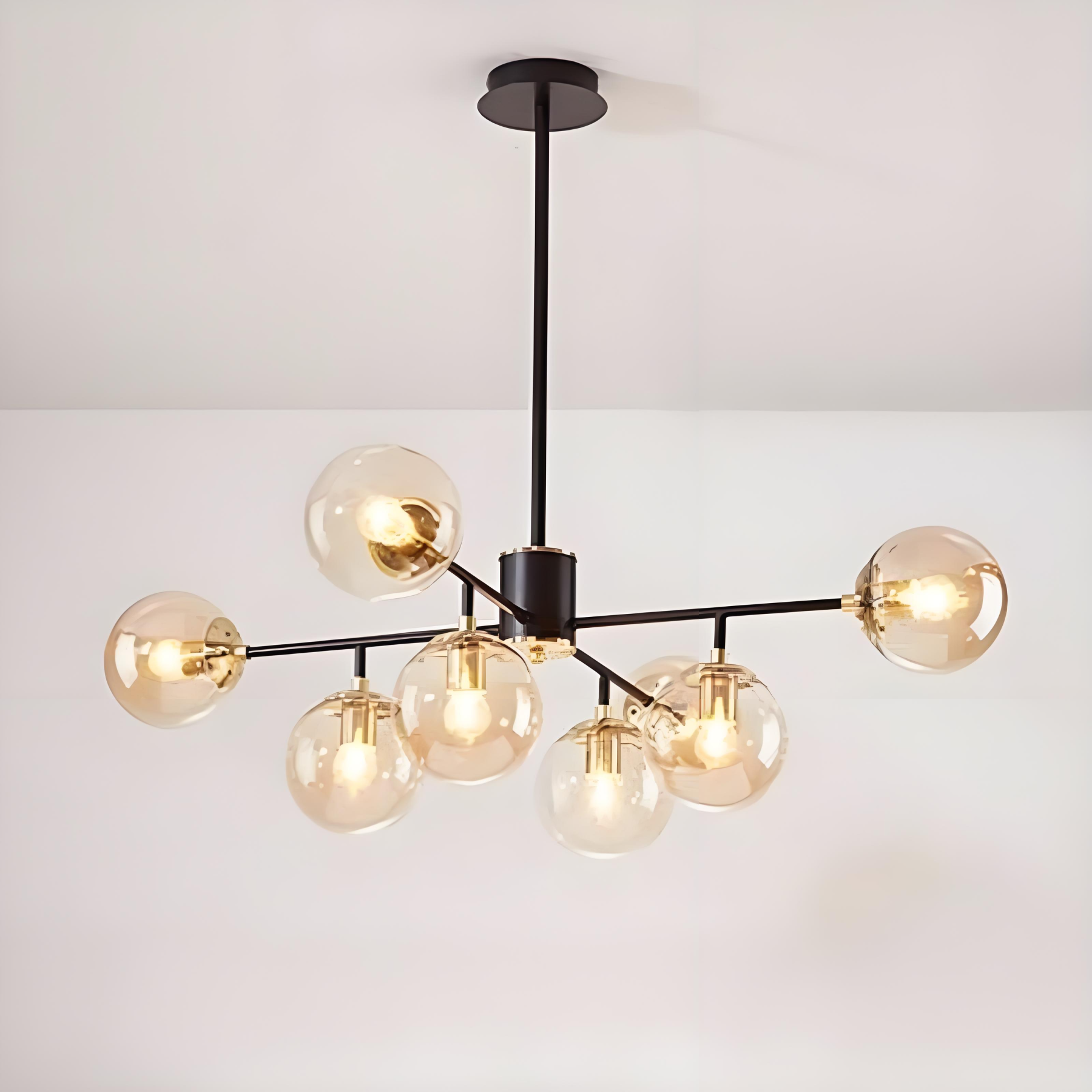 Nordic Iron Glass Round Chandelier