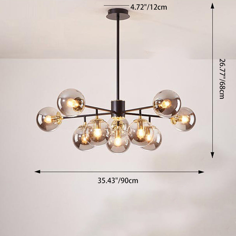 Nordic Iron Glass Round Chandelier