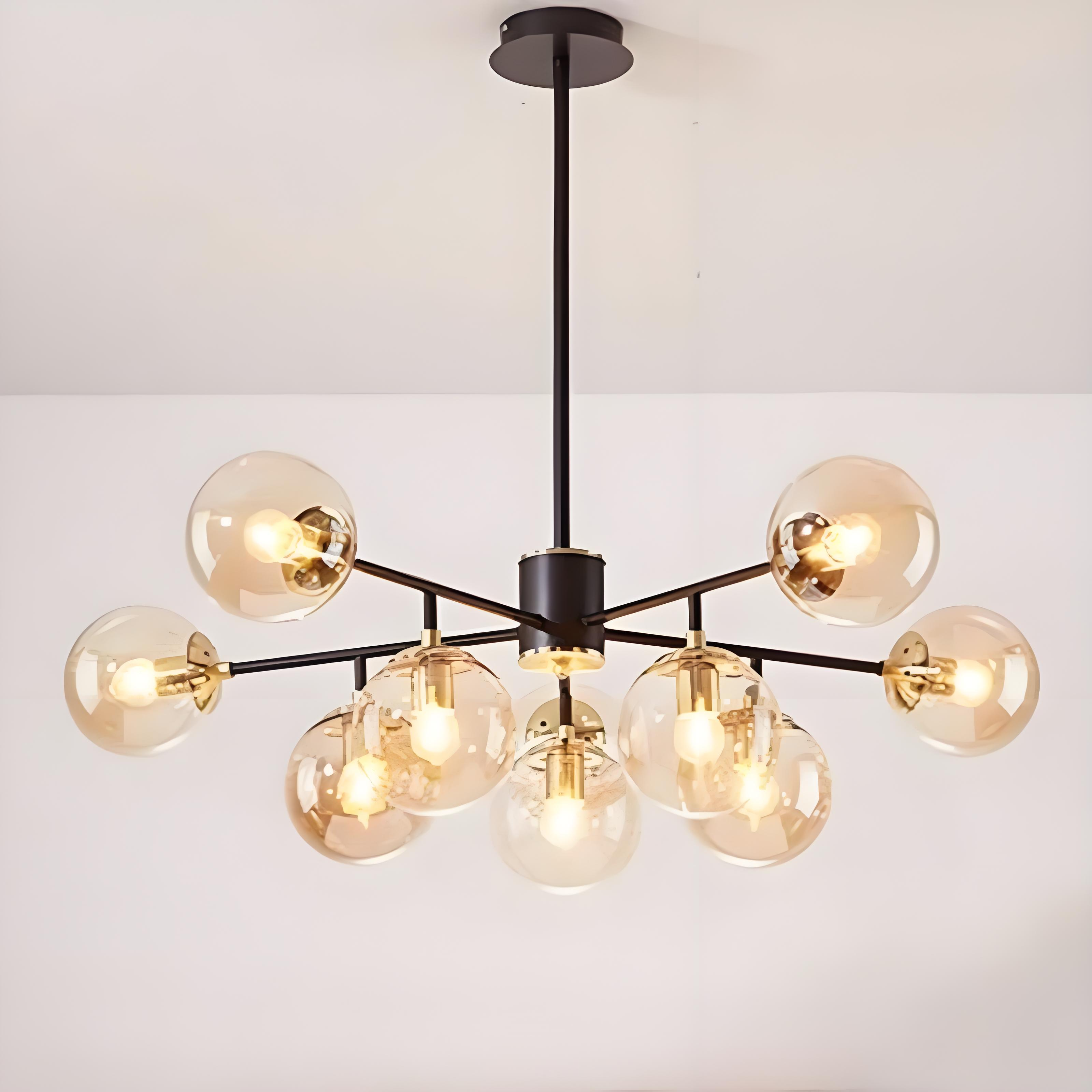 Nordic Iron Glass Round Chandelier