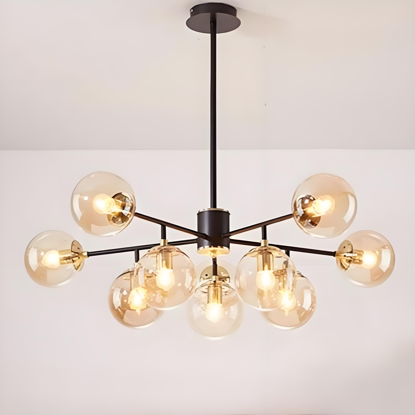 Nordic Iron Glass Round Chandelier