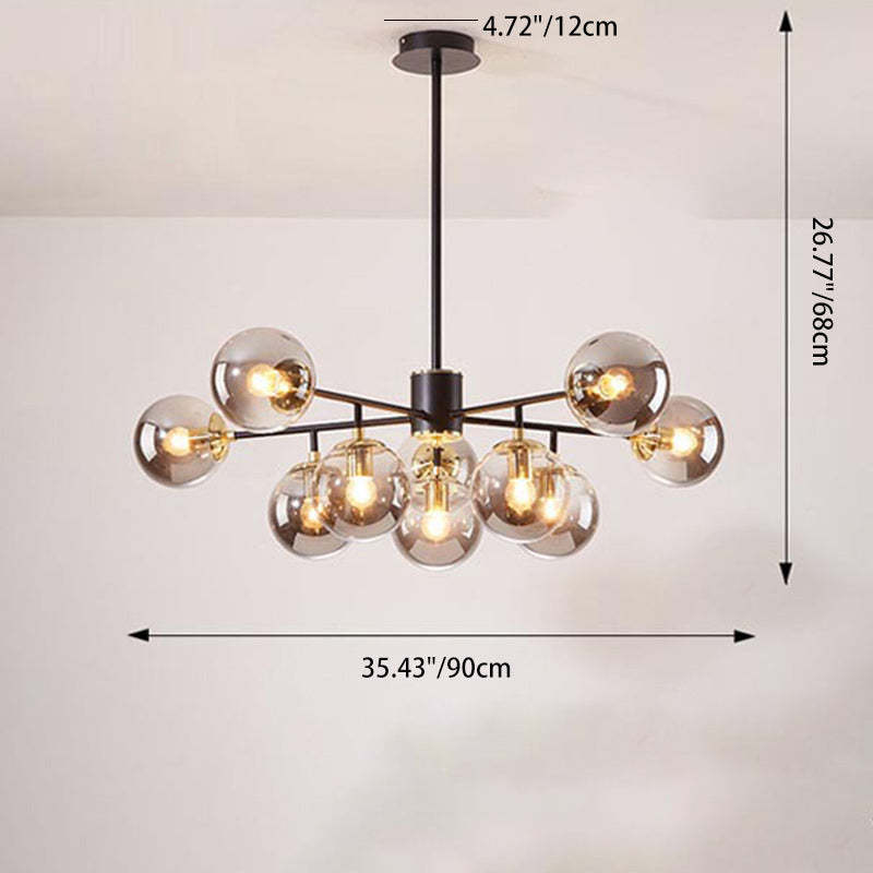 Nordic Iron Glass Round Chandelier