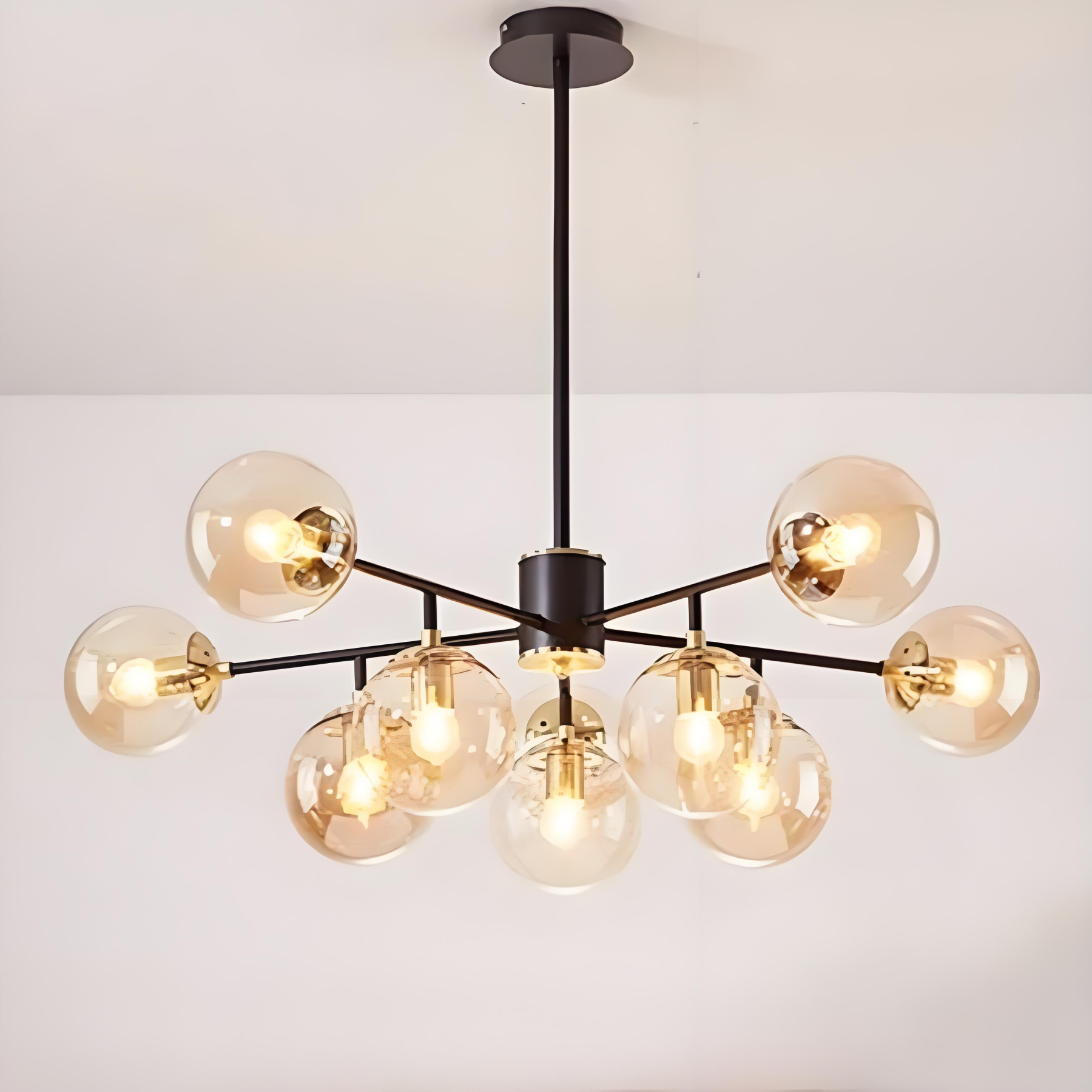Nordic Iron Glass Round Chandelier