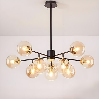 Nordic Iron Glass Round Chandelier