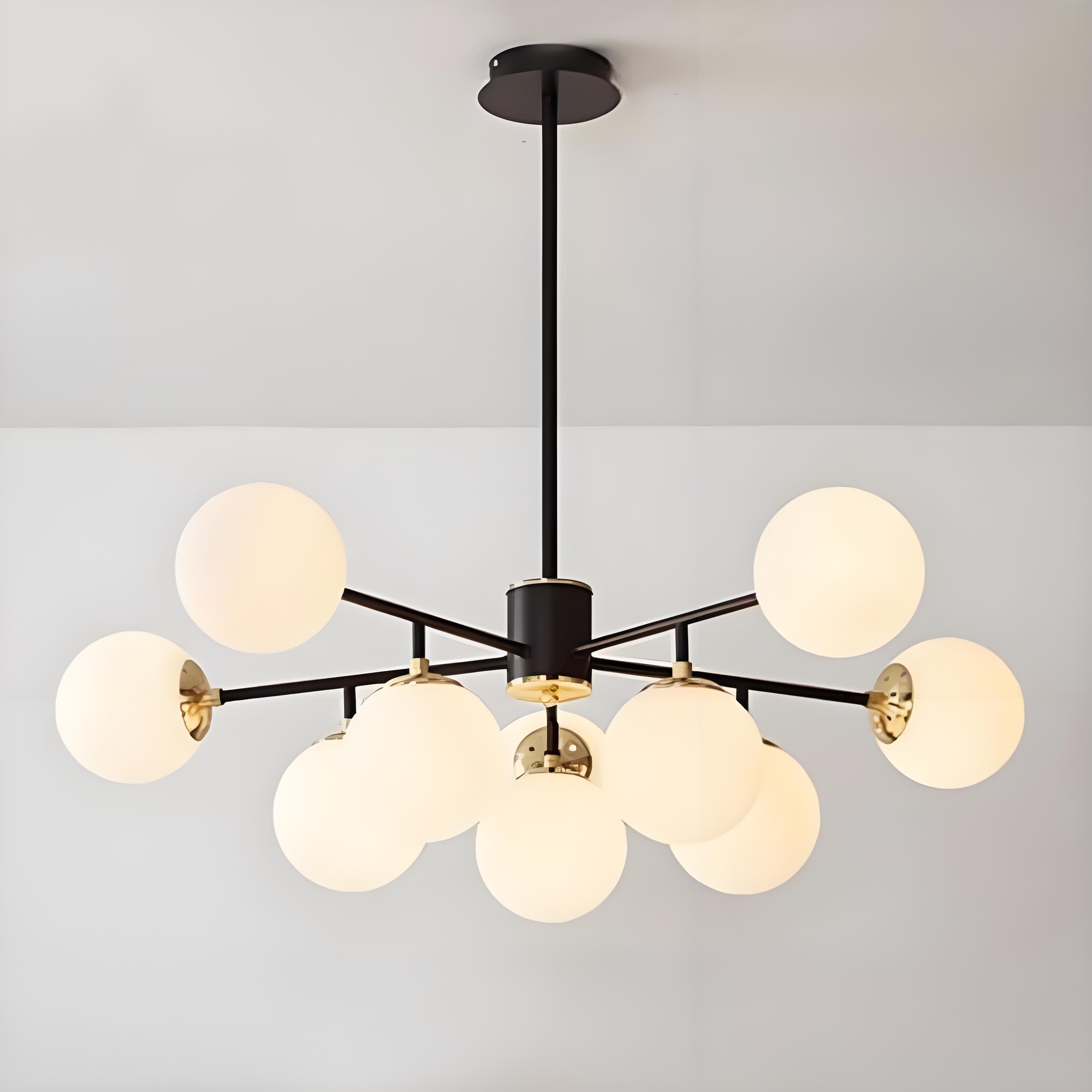 Nordic Iron Glass Round Chandelier