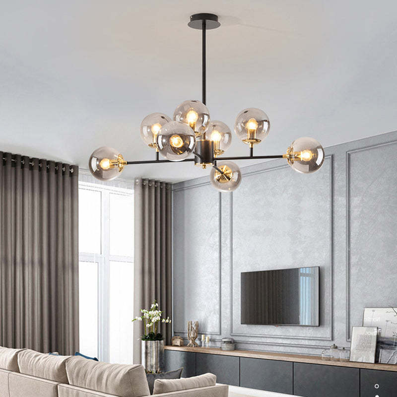Nordic Iron Glass Round Chandelier