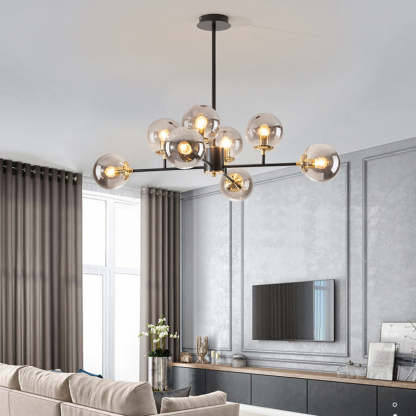 Nordic Iron Glass Round Chandelier
