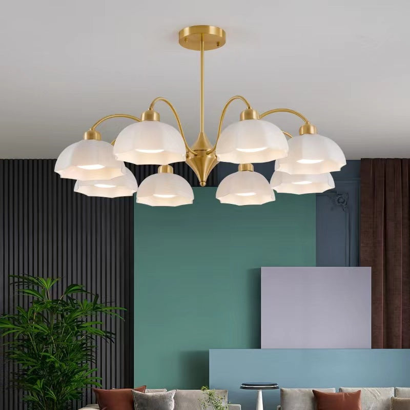 Nordic floral white chandeliers — 6-Light / 220V-240V (UK/AU