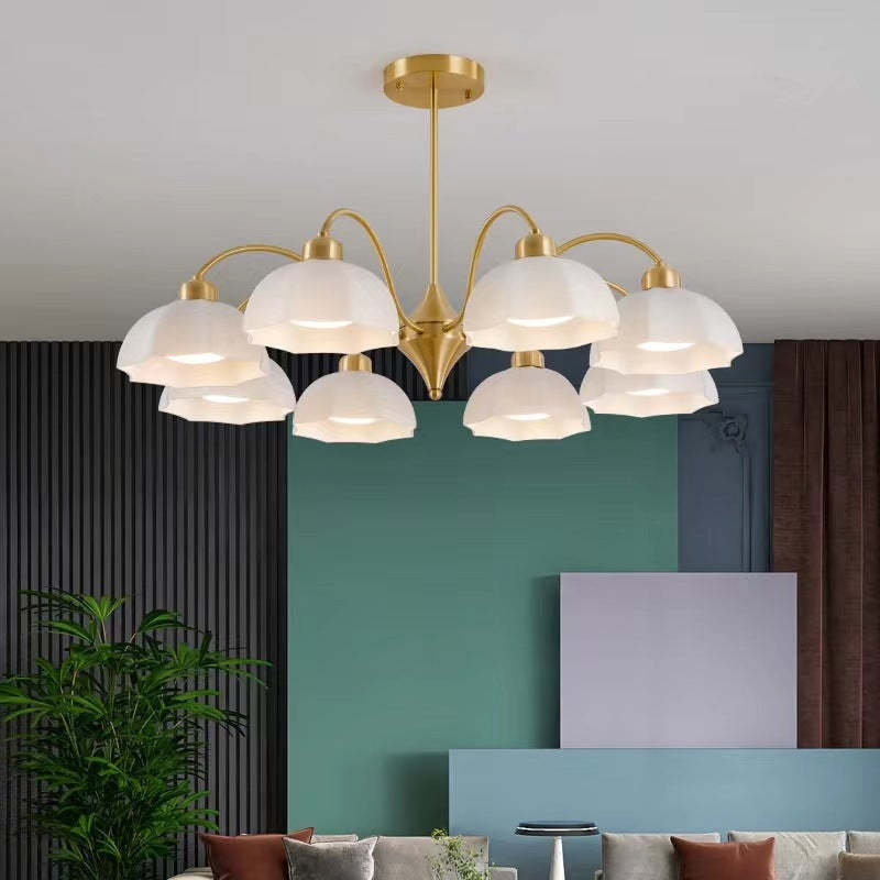 Nordic Iron Glass Floral Chandelier