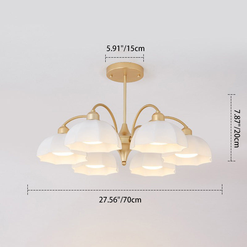 Nordic Iron Glass Floral Chandelier