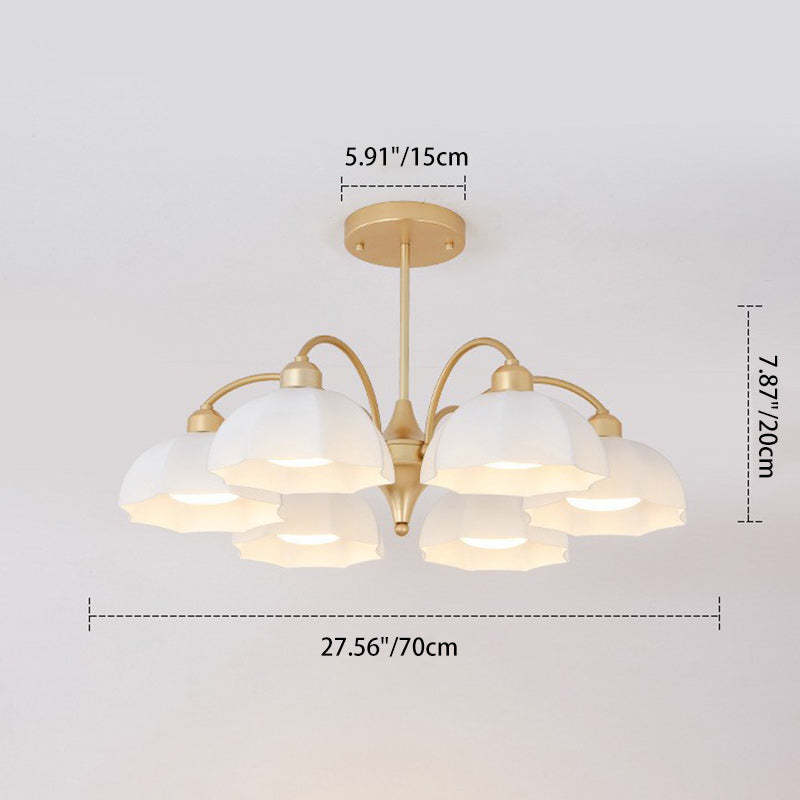 Nordic Iron Glass Floral Chandelier