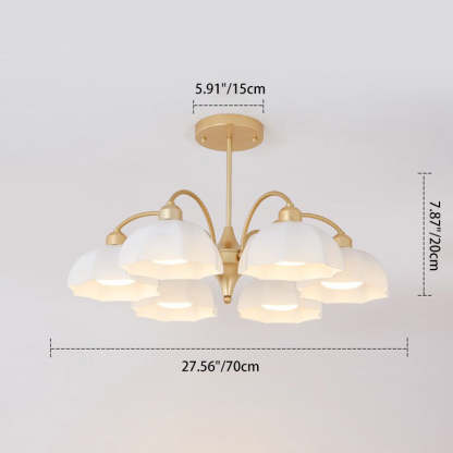 Nordic Iron Glass Floral Chandelier