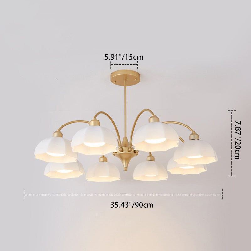 Nordic Iron Glass Floral Chandelier