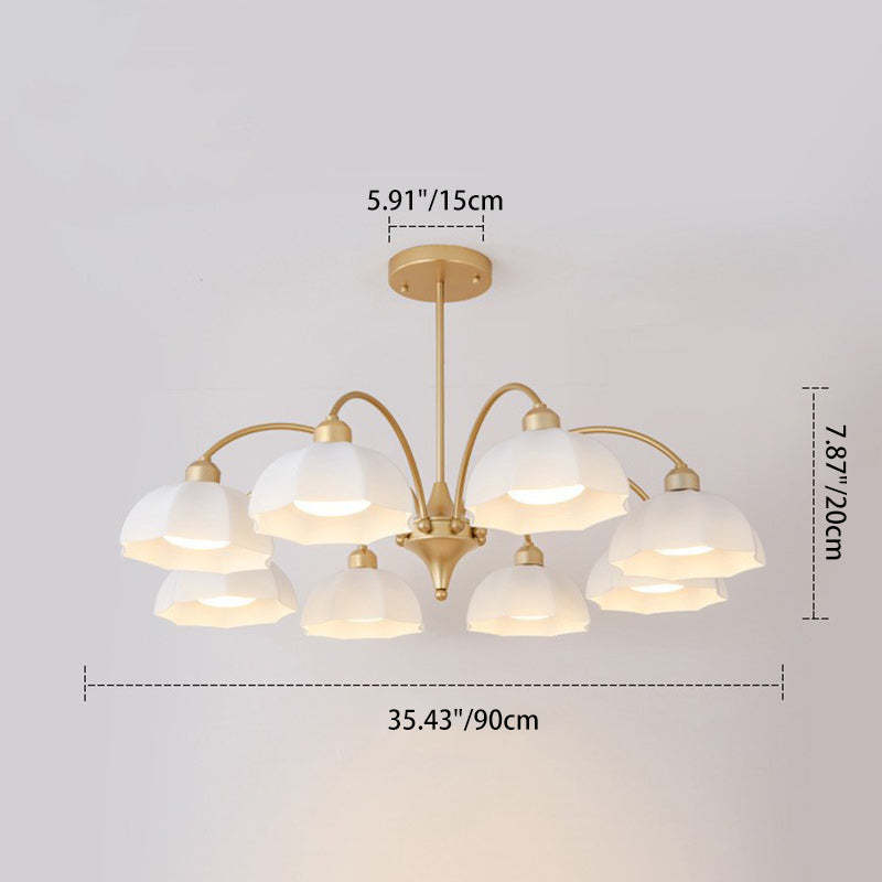Nordic Iron Glass Floral Chandelier