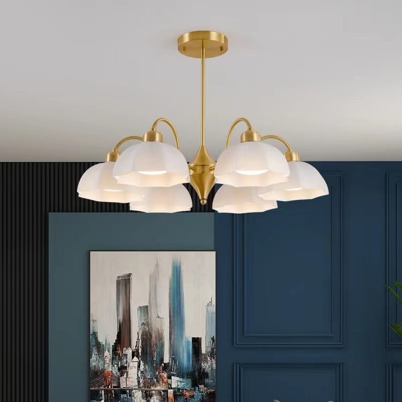 Nordic Iron Glass Floral Chandelier