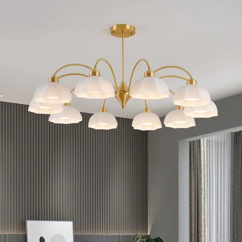 Nordic Iron Glass Floral Chandelier